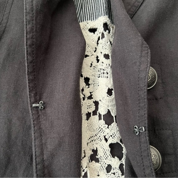 Free People Crochet Lace Bottom Size X-Small Feme Victoria Jacket Blazer - Picture 6 of 16